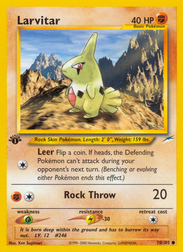 Larvitar (70/105) [Neo Destiny 1st Edition] | Amazing Games TCG