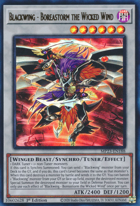 Blackwing - Boreastorm the Wicked Wind [MP23-EN188] Ultra Rare | Amazing Games TCG