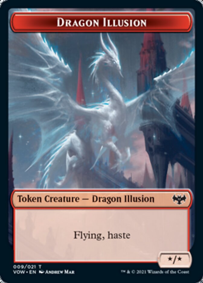 Insect // Dragon Illusion Double-sided Token [Innistrad: Crimson Vow Tokens] | Amazing Games TCG