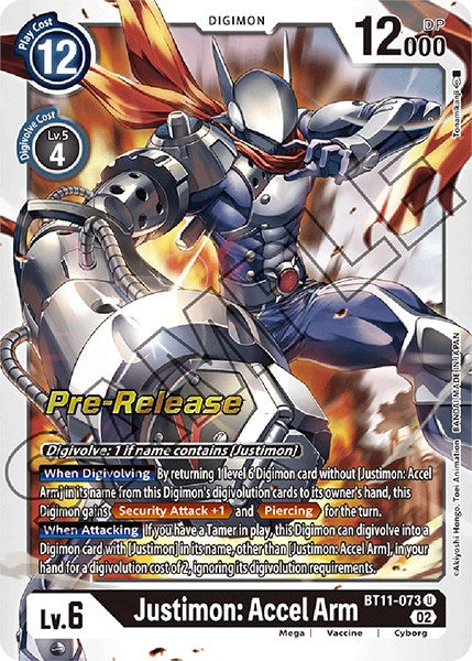 Justimon: Accel Arm [BT11-073] [Dimensional Phase Pre-Release Promos] | Amazing Games TCG