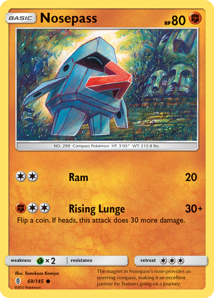 Nosepass (69/145) [Sun & Moon: Guardians Rising] | Amazing Games TCG