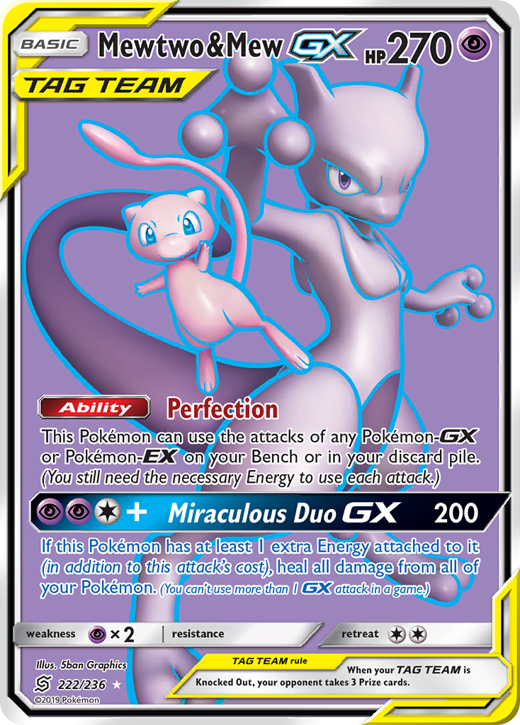 Mewtwo & Mew GX (222/236) [Sun & Moon: Unified Minds] | Amazing Games TCG