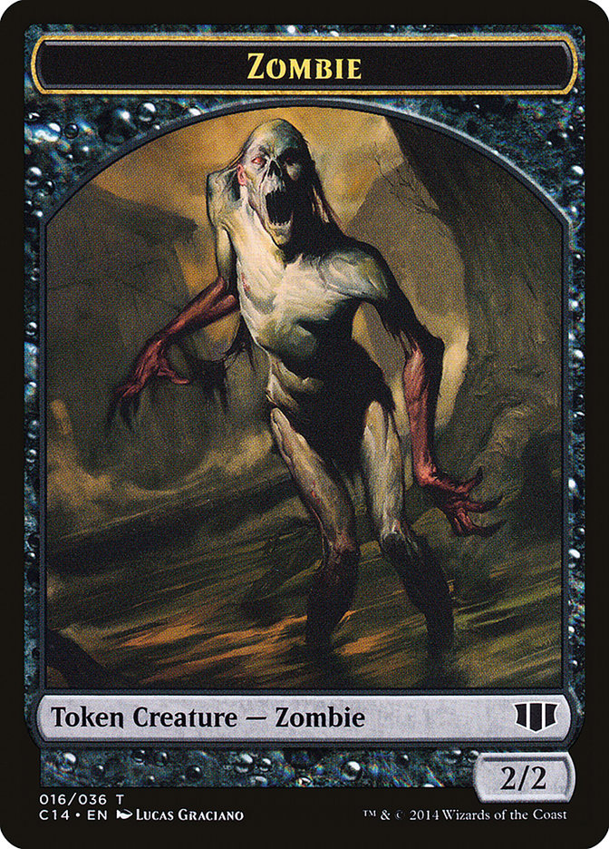 Horror // Zombie (016/036) Double-sided Token [Commander 2014 Tokens] | Amazing Games TCG