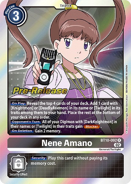 Nene Amano [BT10-092] [Xros Encounter Pre-Release Cards] | Amazing Games TCG