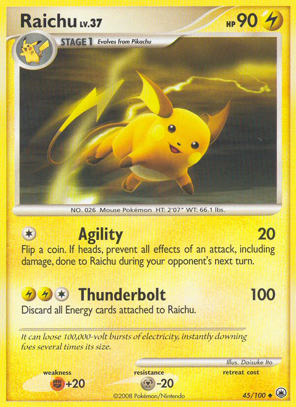 Raichu (45/100) [Diamond & Pearl: Majestic Dawn] | Amazing Games TCG