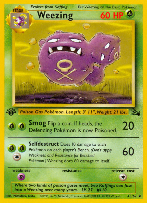 Weezing (45/62) [Fossil 1st Edition] | Amazing Games TCG