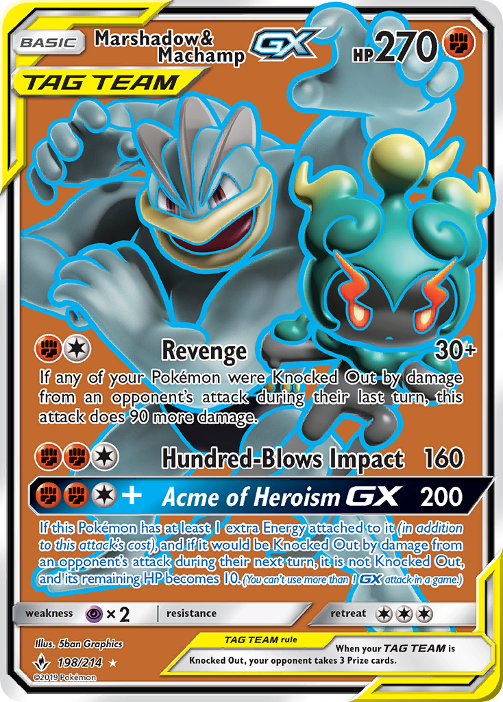 Marshadow & Machamp GX (198/214) [Sun & Moon: Unbroken Bonds] | Amazing Games TCG