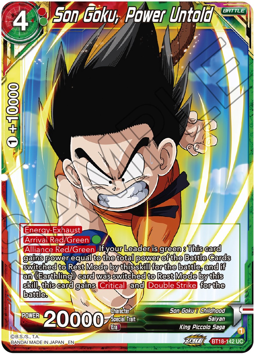 Son Goku, Power Untold (BT18-142) [Dawn of the Z-Legends] | Amazing Games TCG