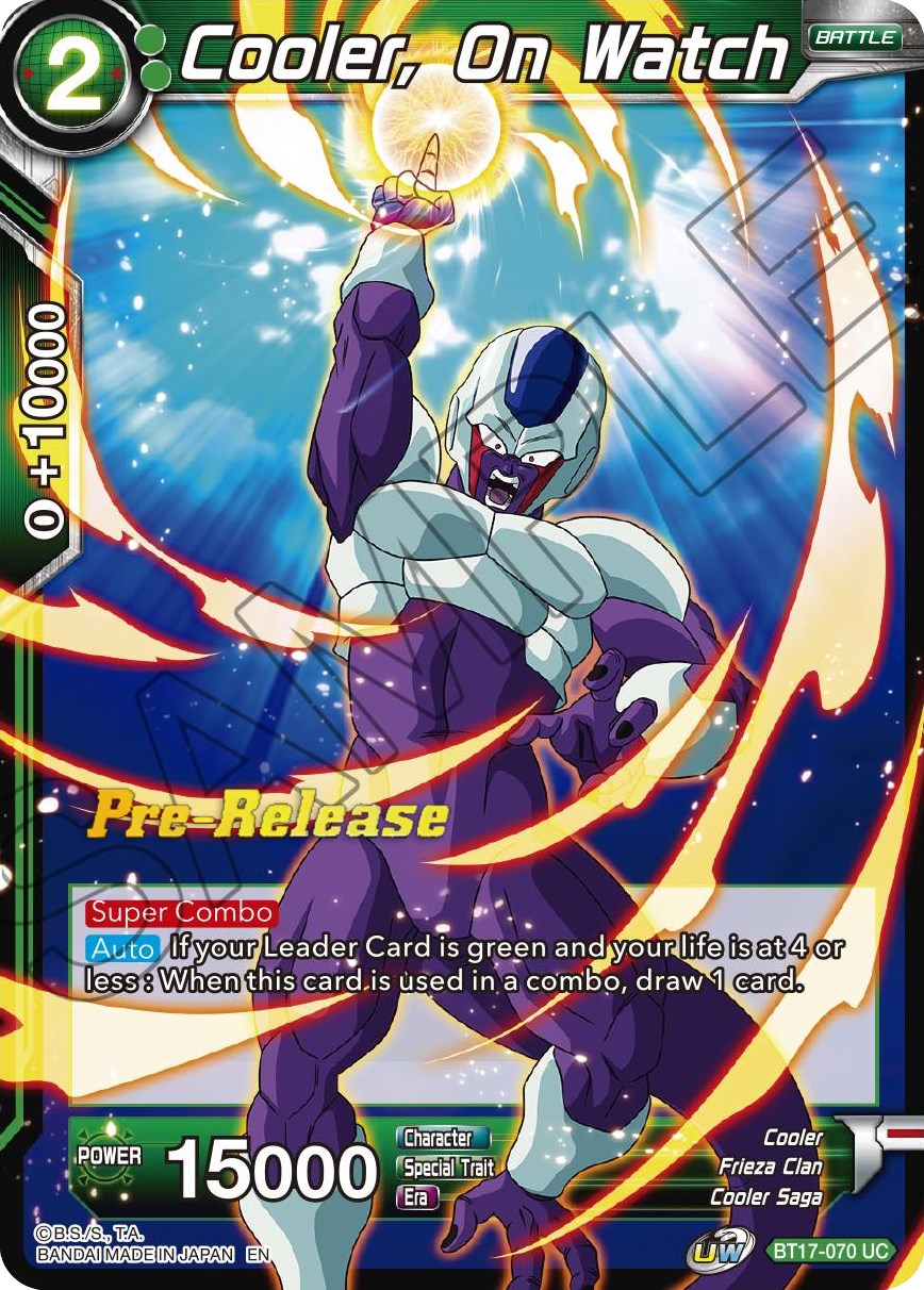 Cooler, On Watch (BT17-070) [Ultimate Squad Prerelease Promos] | Amazing Games TCG