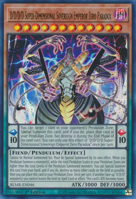 D/D/D/D Super-Dimensional Sovereign Emperor Zero Paradox [BLMR-EN046] Ultra Rare | Amazing Games TCG