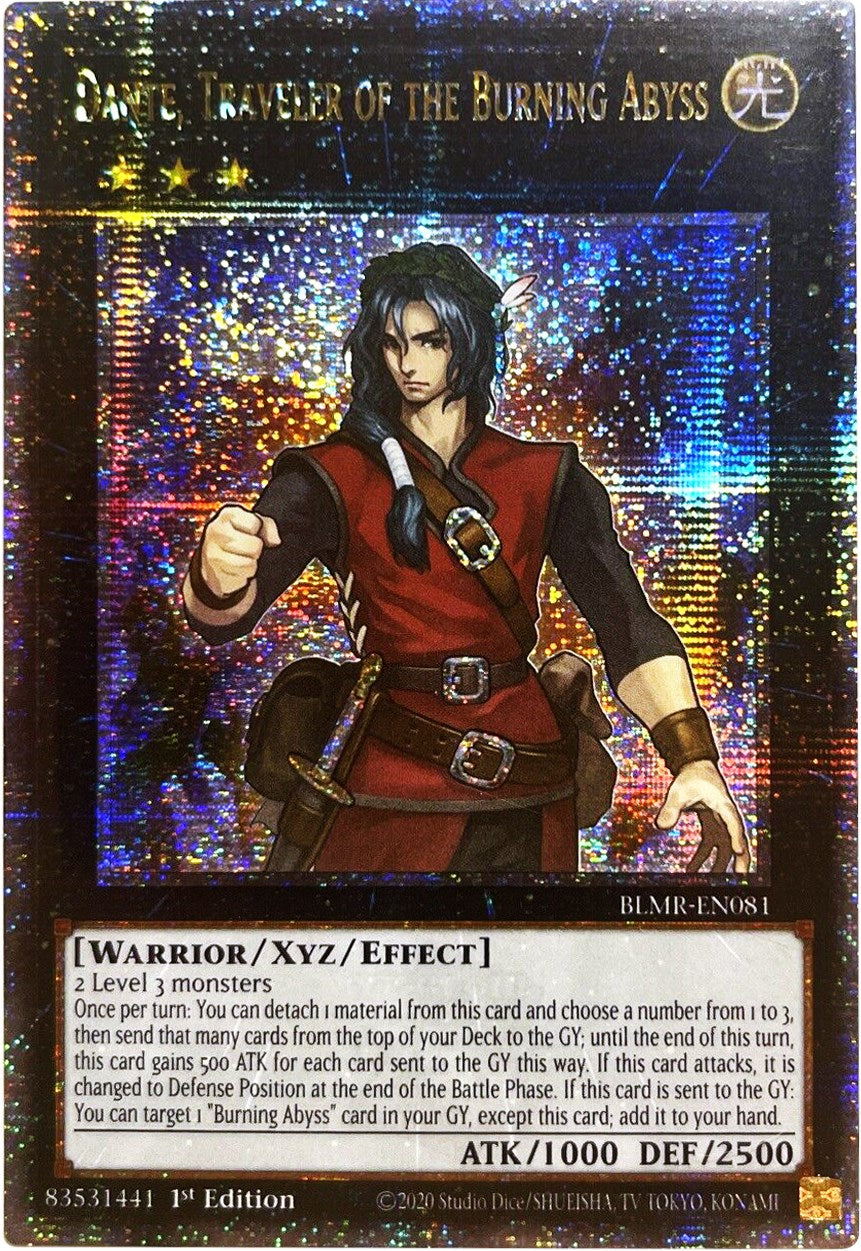 Dante, Traveler of the Burning Abyss [BLMR-EN081] Quarter Century Secret Rare | Amazing Games TCG