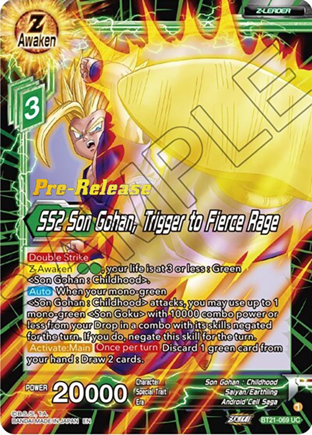 SS2 Son Gohan, Trigger to Fierce Rage (BT21-069) [Wild Resurgence Pre-Release Cards] | Amazing Games TCG