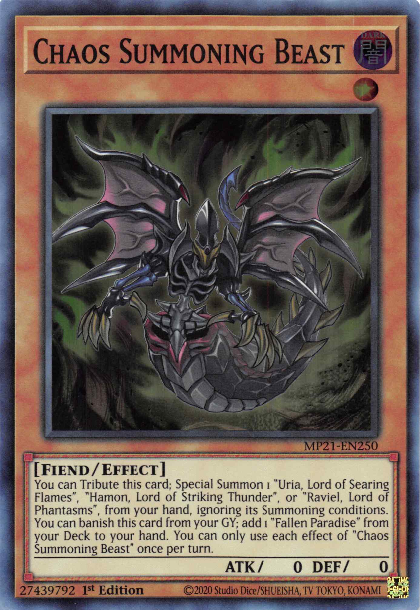 Chaos Summoning Beast [MP21-EN250] Super Rare | Amazing Games TCG