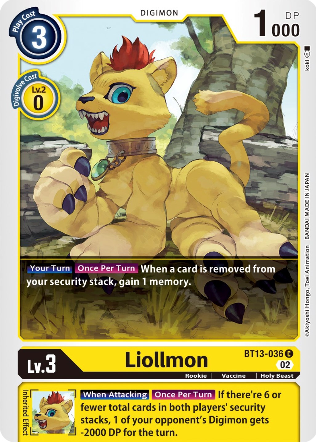 Liollmon [BT13-036] [Versus Royal Knights Booster] | Amazing Games TCG