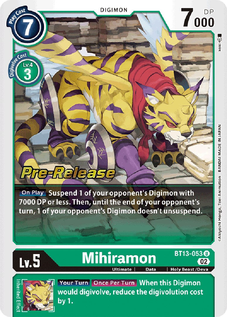 Mihiramon [BT13-053] [Versus Royal Knight Booster Pre-Release Cards] | Amazing Games TCG