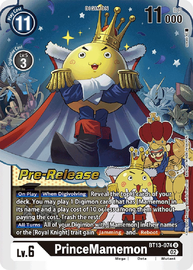 PrinceMamemon [BT13-074] [Versus Royal Knight Booster Pre-Release Cards] | Amazing Games TCG