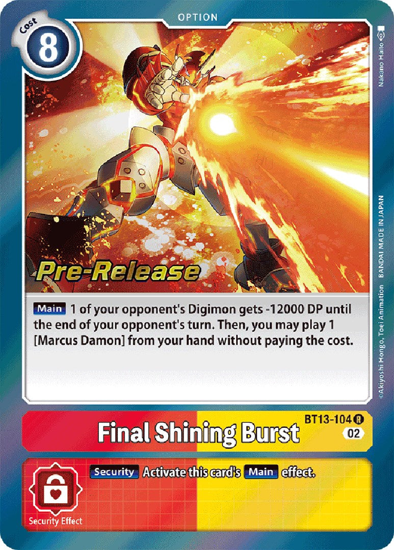 Final Shining Burst [BT13-104] [Versus Royal Knight Booster Pre-Release Cards] | Amazing Games TCG
