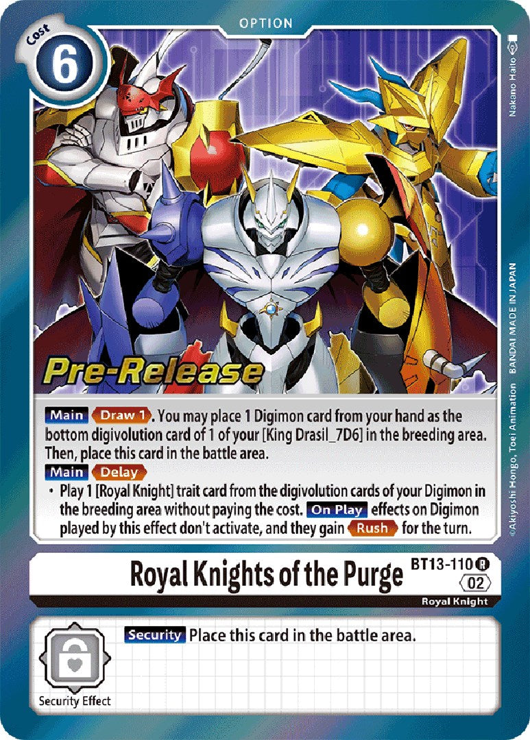 Royal Knights of the Purge [BT13-110] [Versus Royal Knight Booster Pre-Release Cards] | Amazing Games TCG