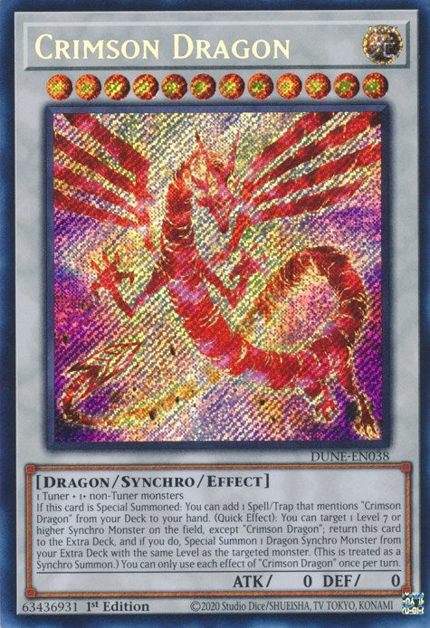 Crimson Dragon [DUNE-EN038] Secret Rare | Amazing Games TCG