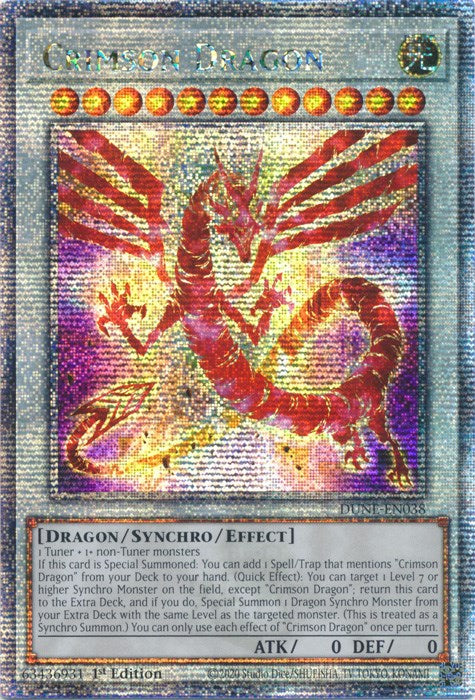 Crimson Dragon [DUNE-EN038] Quarter Century Secret Rare | Amazing Games TCG