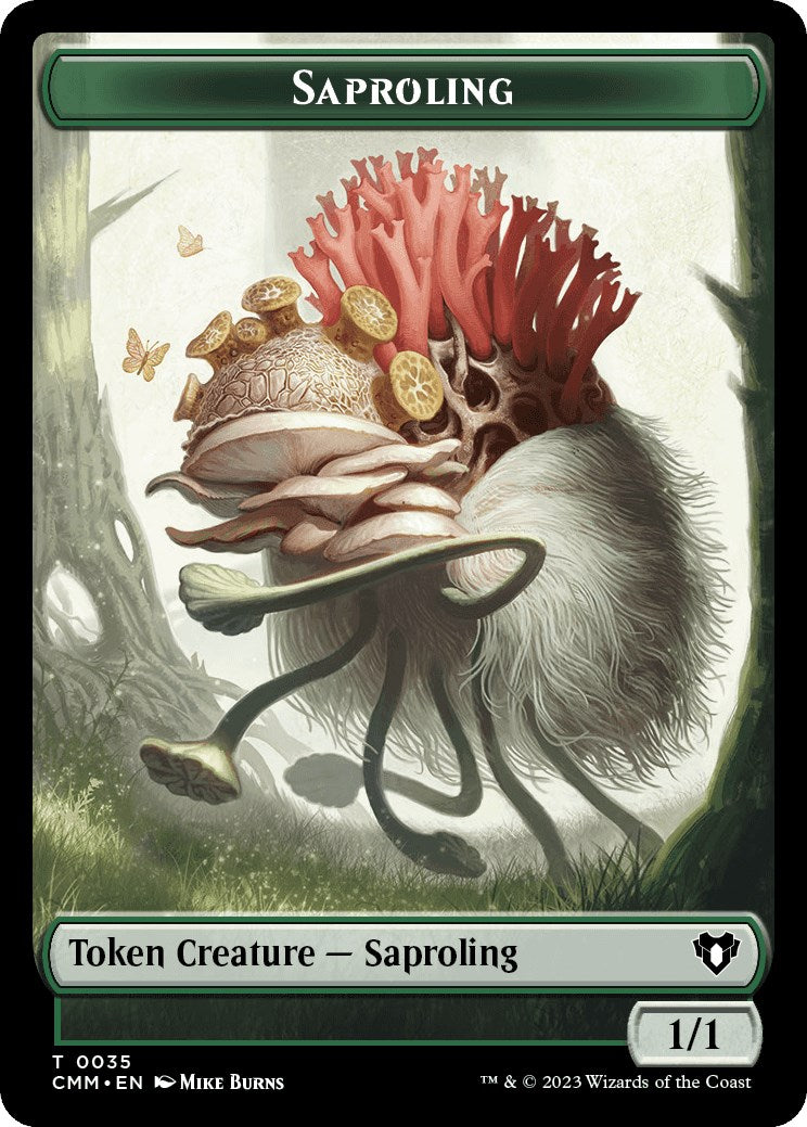 Saproling // Elf Druid Double-Sided Token [Commander Masters Tokens] | Amazing Games TCG