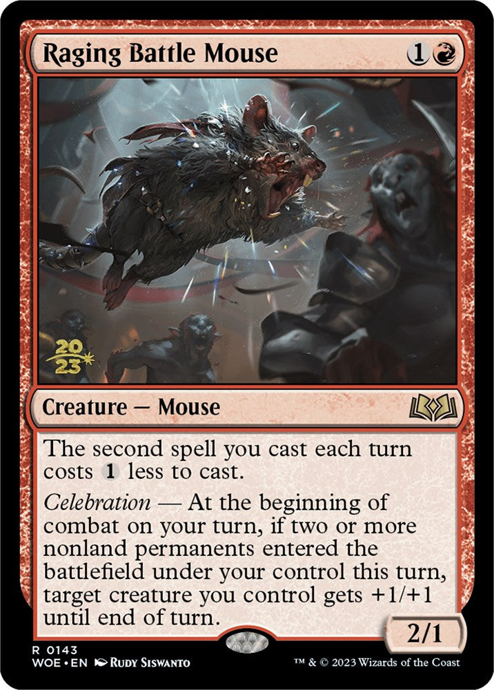 Raging Battle Mouse [Wilds of Eldraine Prerelease Promos] | Amazing Games TCG