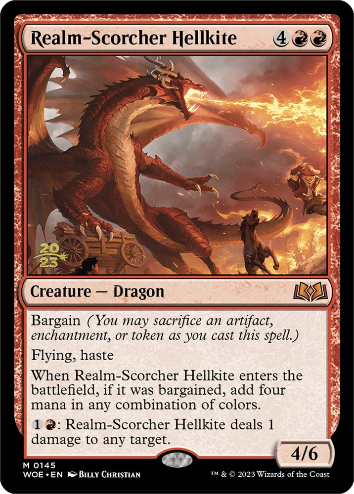 Realm-Scorcher Hellkite [Wilds of Eldraine Prerelease Promos] | Amazing Games TCG