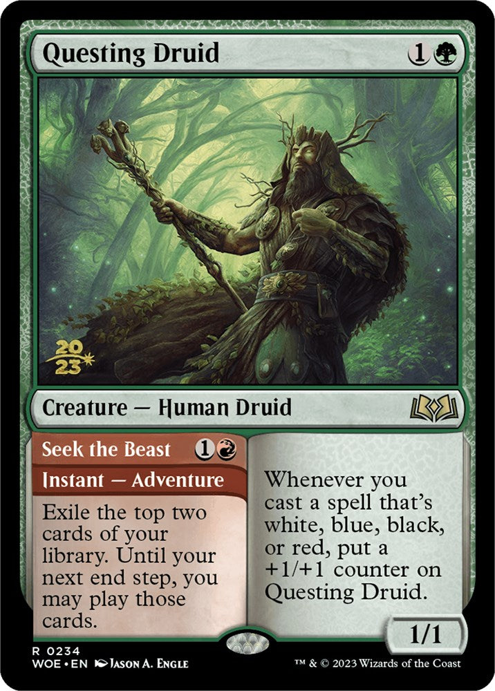 Questing Druid // Seek the Beast [Wilds of Eldraine Prerelease Promos] | Amazing Games TCG