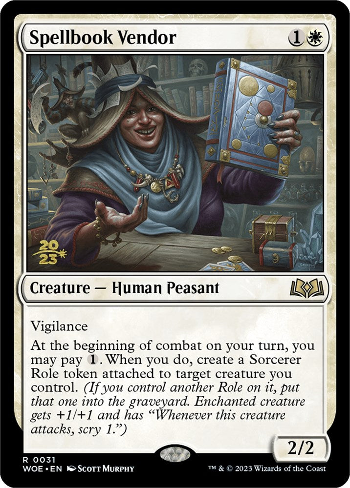 Spellbook Vendor [Wilds of Eldraine Prerelease Promos] | Amazing Games TCG