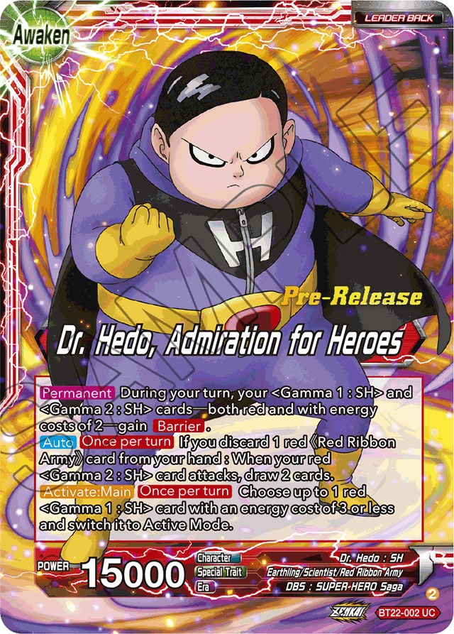 Dr. Hedo // Dr Hedo, Admiration for Heroes (BT22-002) [Critical Blow Prerelease Promos] | Amazing Games TCG