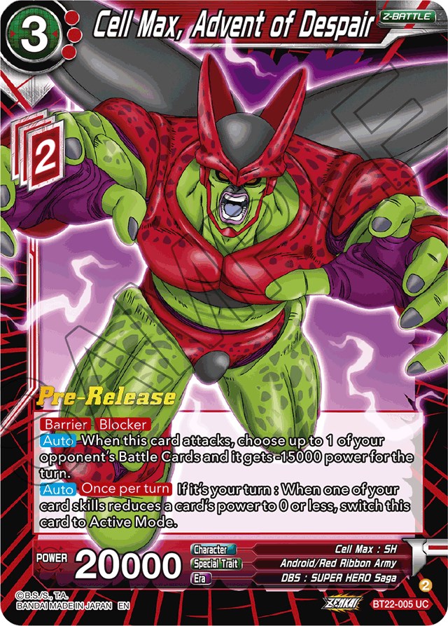 Cell Max, Advent of Despair (BT22-005) [Critical Blow Prerelease Promos] | Amazing Games TCG