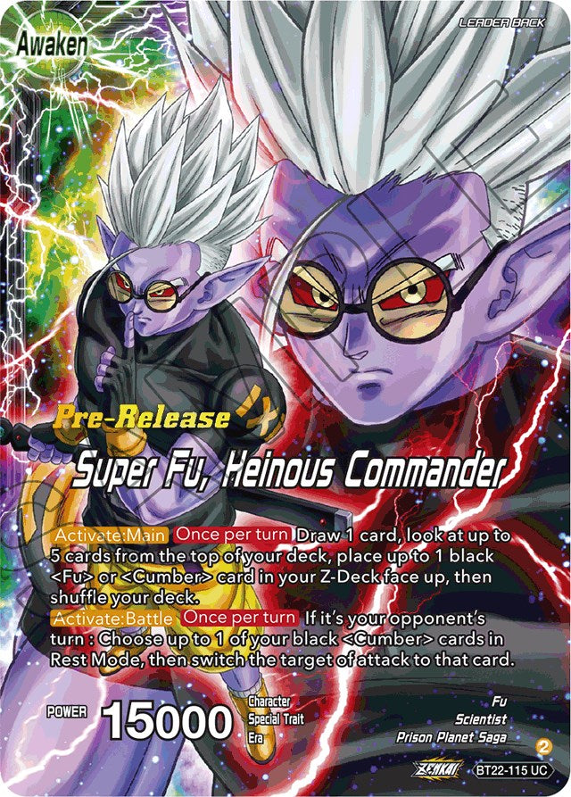 Fu // Super Fu, Heinous Commander (BT22-115) [Critical Blow Prerelease Promos] | Amazing Games TCG