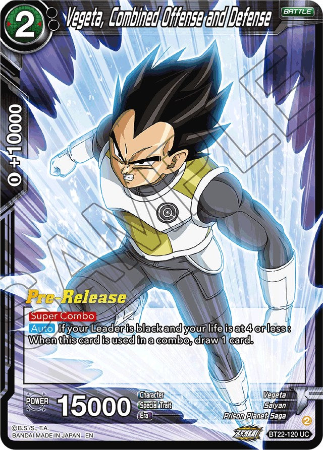 Vegeta, Combined Offense and Defense (BT22-120) [Critical Blow Prerelease Promos] | Amazing Games TCG