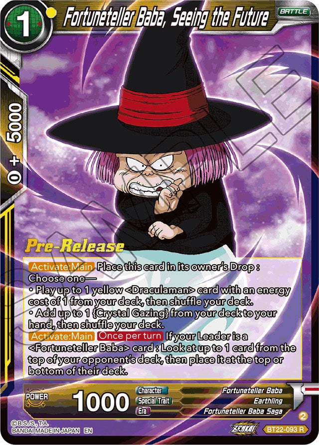 Fortuneteller Baba, Seeing the Future (BT22-093) [Critical Blow Prerelease Promos] | Amazing Games TCG