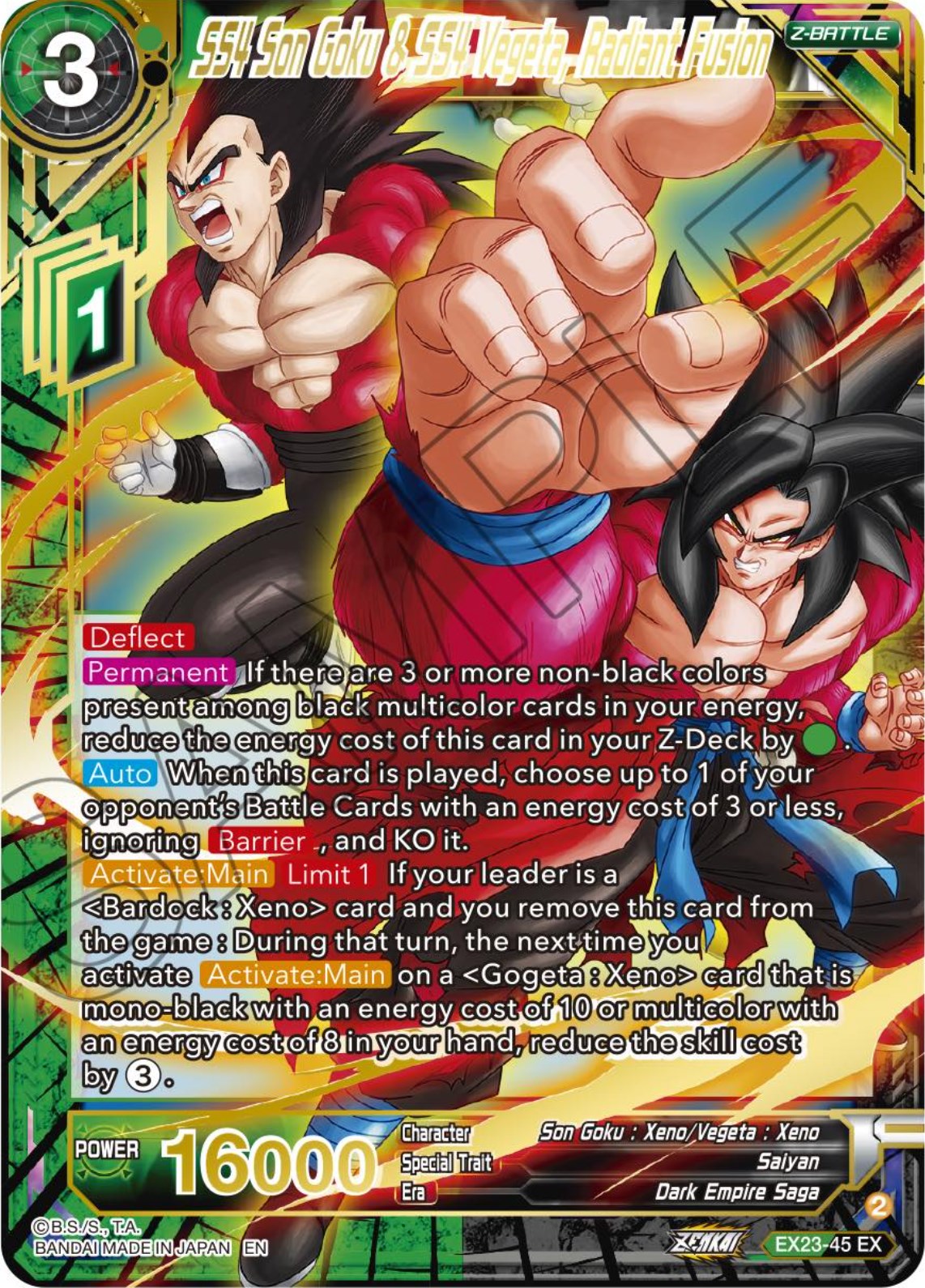 SS4 Son Goku & SS4 Vegeta, Radiant Fusion (EX23-45) [Premium Anniversary Box 2023] | Amazing Games TCG