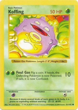 Koffing (51/102) [Base Set Shadowless Unlimited] | Amazing Games TCG