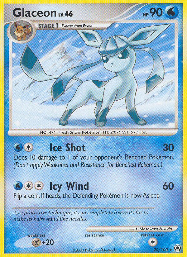 Glaceon (20/100) [Diamond & Pearl: Majestic Dawn] | Amazing Games TCG