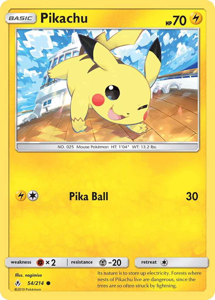 Pikachu (54/214) [Sun & Moon: Unbroken Bonds] | Amazing Games TCG