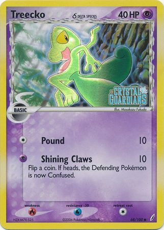 Treecko (68/100) (Delta Species) (Stamped) [EX: Crystal Guardians] | Amazing Games TCG