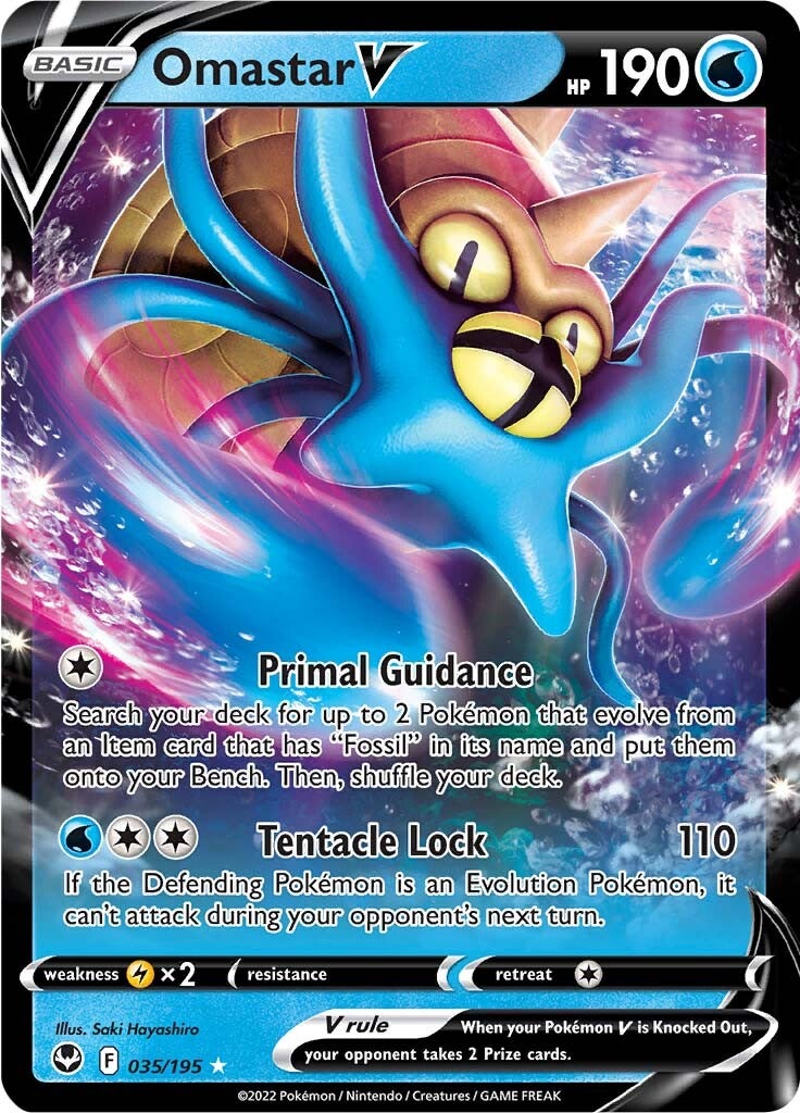 Omastar V (035/195) [Sword & Shield: Silver Tempest] | Amazing Games TCG