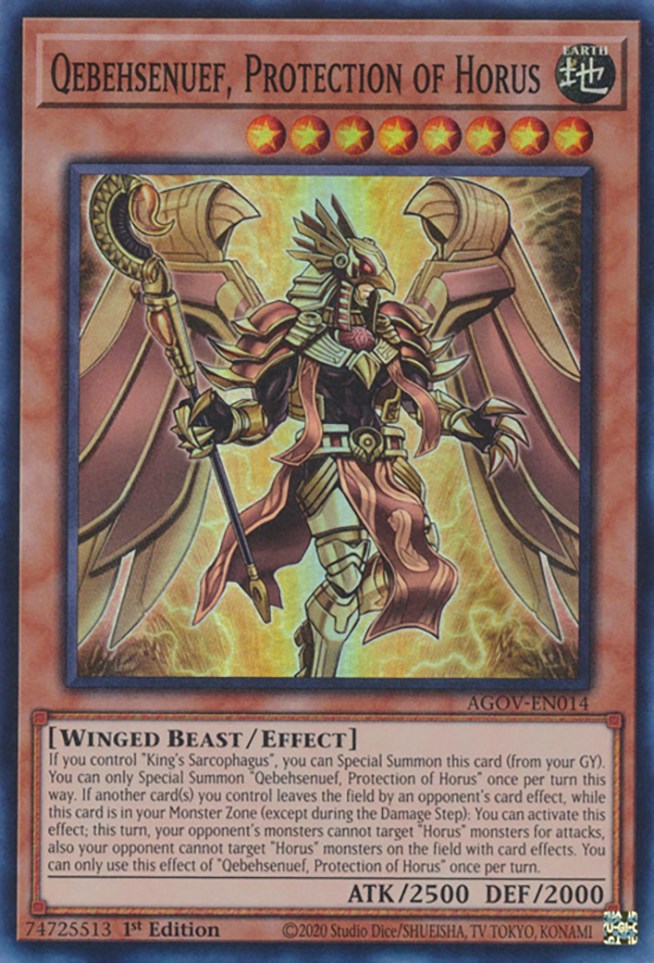 Qebehsenuef, Protection of Horus [AGOV-EN014] Super Rare | Amazing Games TCG