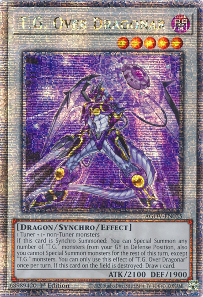 T.G. Over Dragonar (Quarter Century Secret Rare) [AGOV-EN035] Quarter Century Secret Rare | Amazing Games TCG