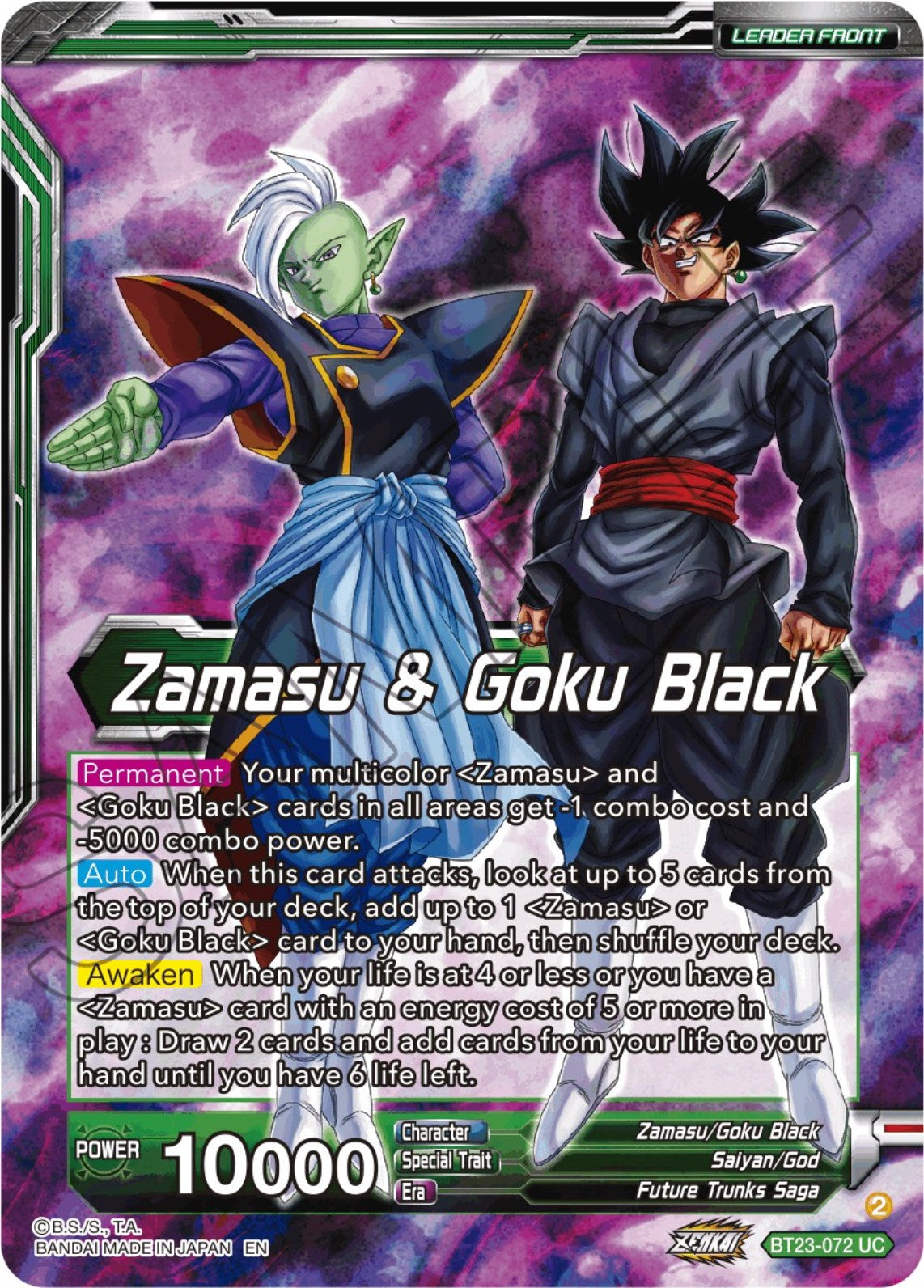 Zamasu & Goku Black // Zamasu & SS Rose Goku Black, Humanity's Destruction (BT23-072) [Perfect Combination] | Amazing Games TCG