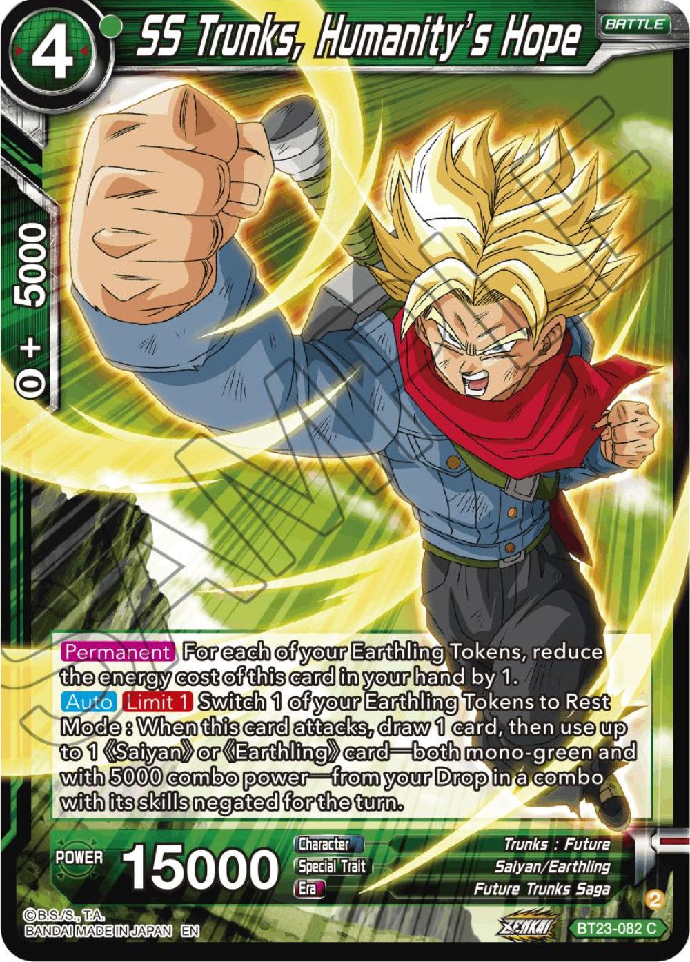 SS Trunks, Humanity's Hope (BT23-082) [Perfect Combination] | Amazing Games TCG