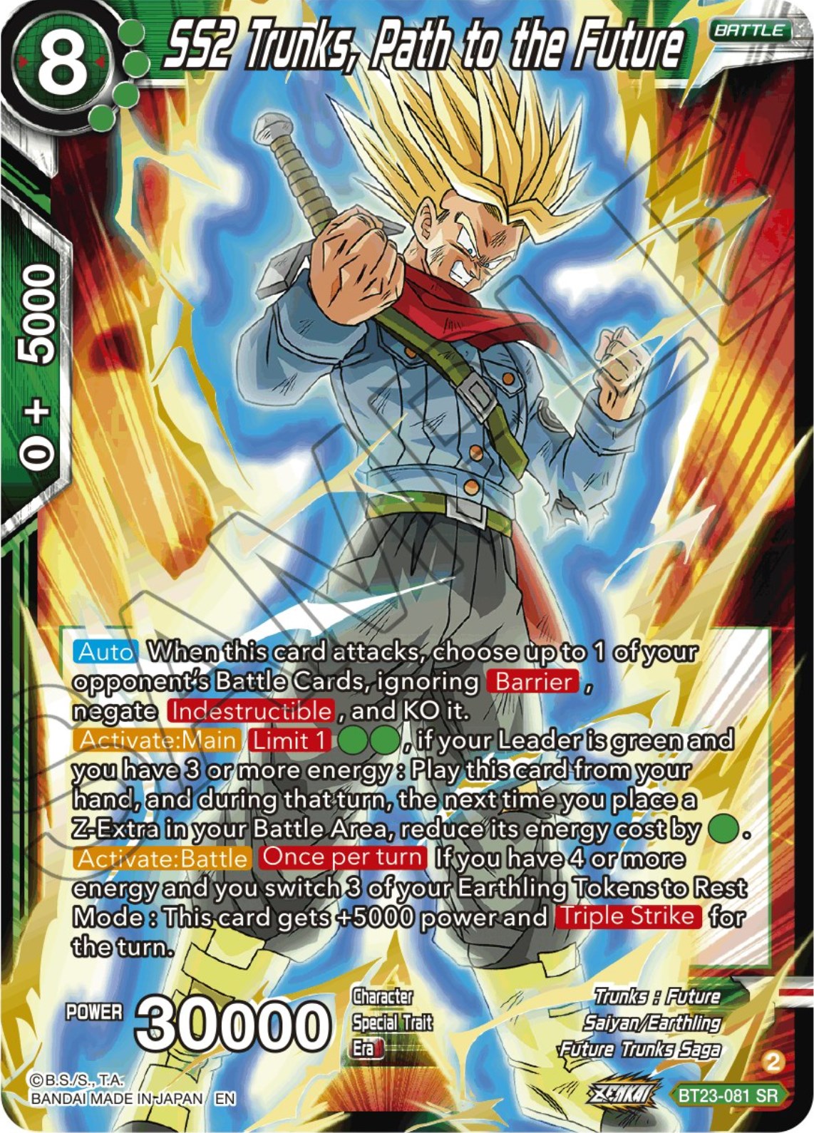 SS2 Trunks, Path to the Future (BT23-081) [Perfect Combination] | Amazing Games TCG