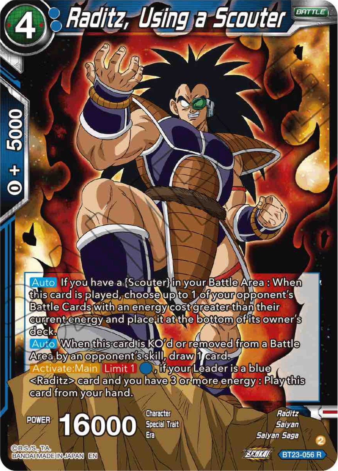 Raditz, Using a Scouter (BT23-056) [Perfect Combination] | Amazing Games TCG