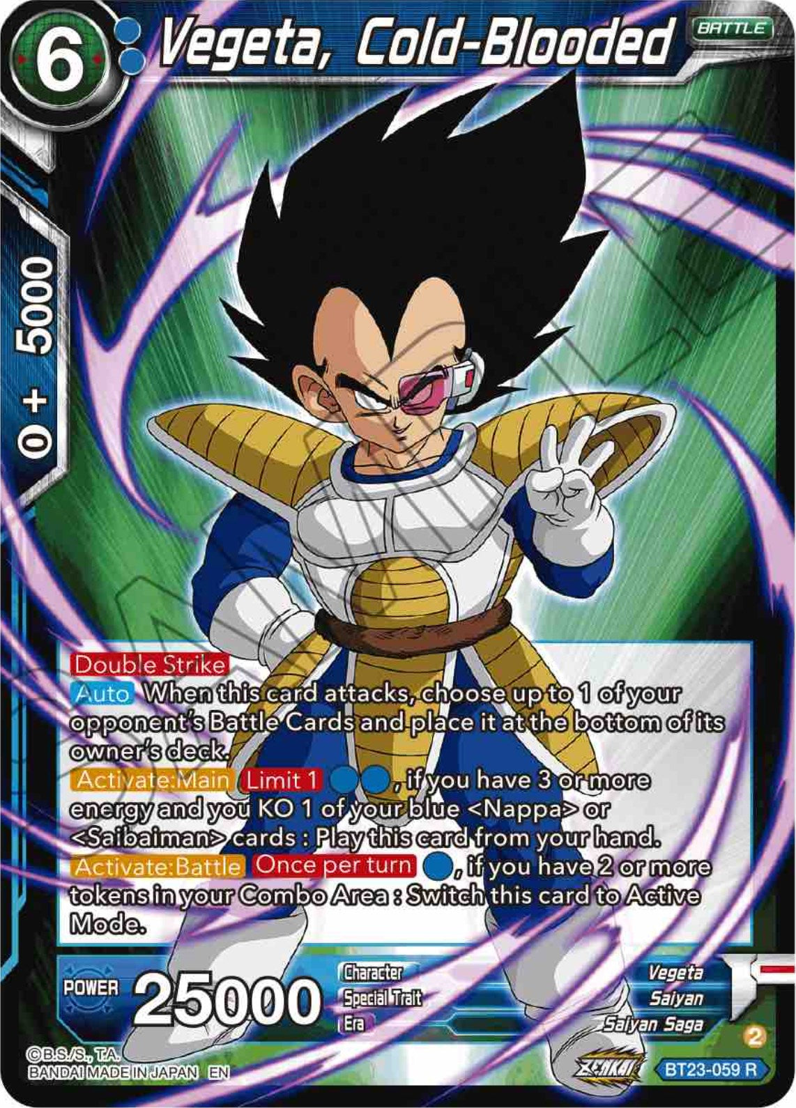 Vegeta, Cold-Blooded (BT23-059) [Perfect Combination] | Amazing Games TCG