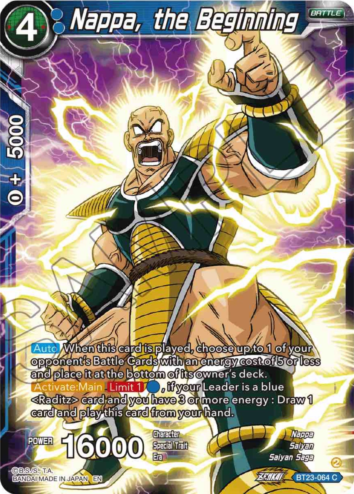Nappa, the Beginning (BT23-064) [Perfect Combination] | Amazing Games TCG