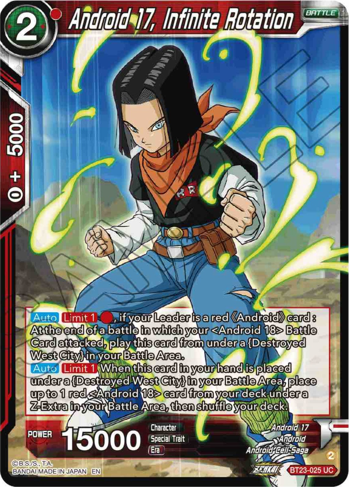 Android 17, Infinite Rotation (BT23-025) [Perfect Combination] | Amazing Games TCG
