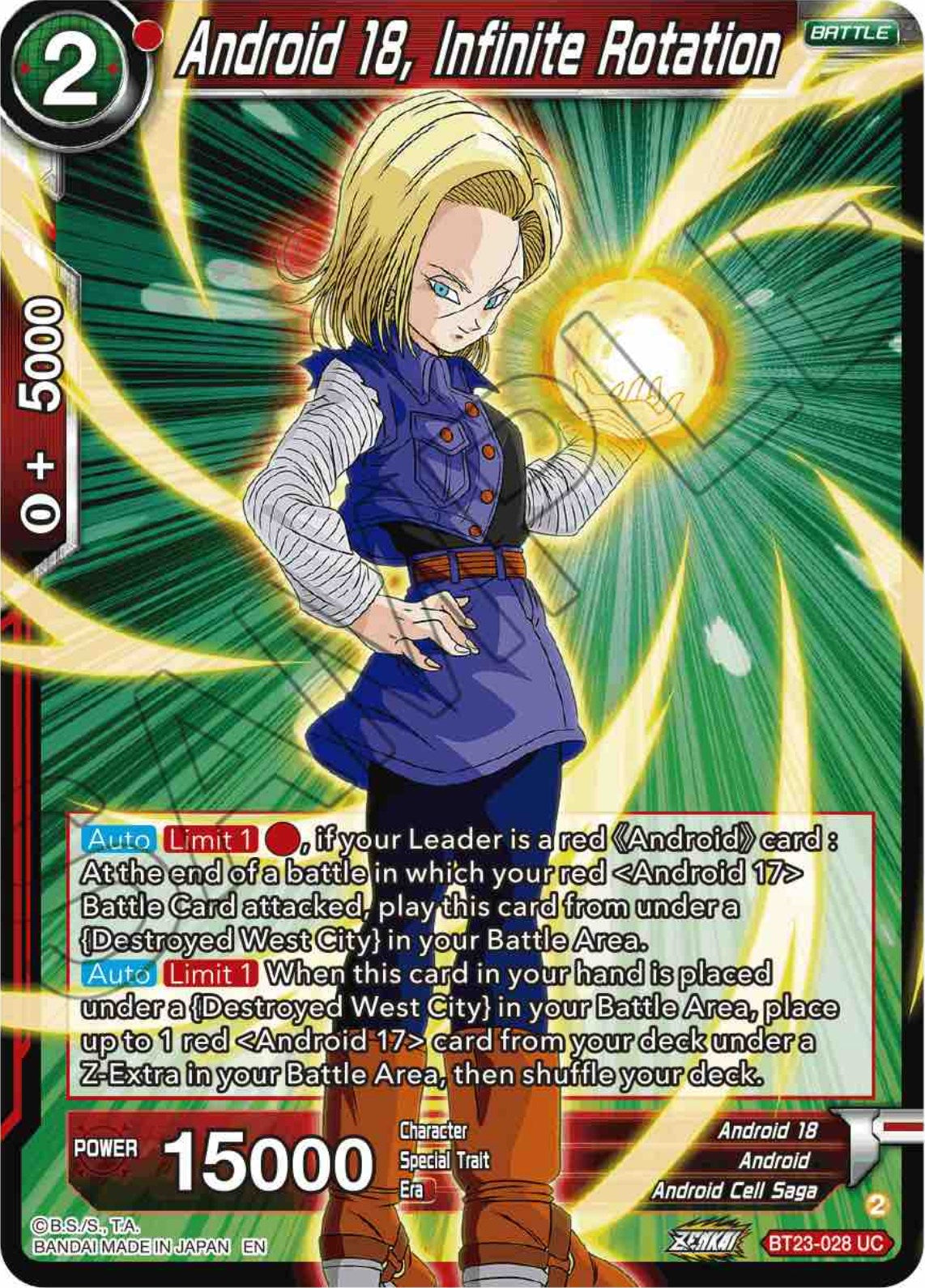 Android 18, Infinite Rotation (BT23-028) [Perfect Combination] | Amazing Games TCG